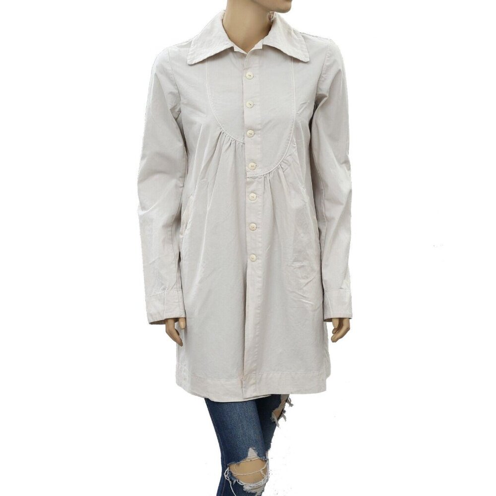 Ewa I Walla Buttondown Peasant Lagenlook Vintage Coatigan Jacket Top S